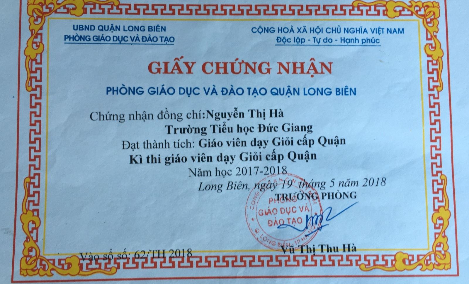 Cô giáo Nguyễn Thị Hà: Sự đam mê và tâm huyết trong công tác giảng dạy