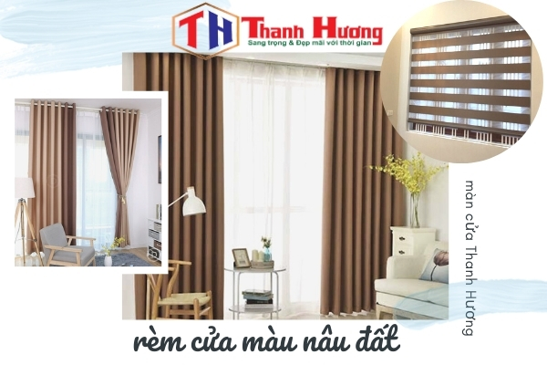 Rèm cửa màu nâu đất – Xu hướng nội thất 2024