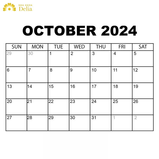 Ngày tốt tháng 10 năm 2024